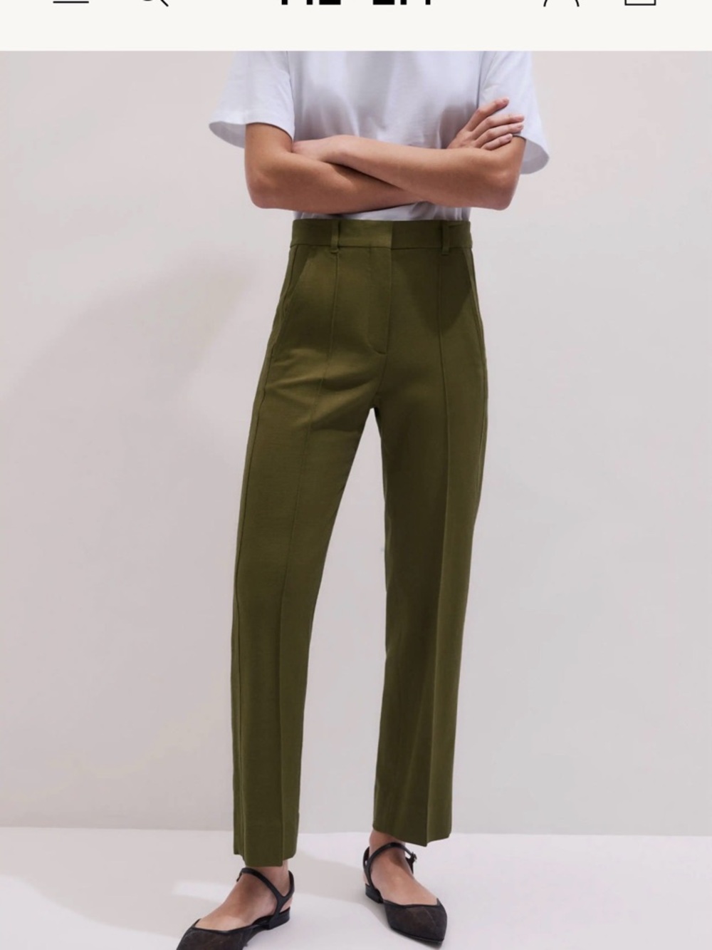 ISO - ME + EM - Women’s Size US 4 - Olive Green Slim Crop Pant